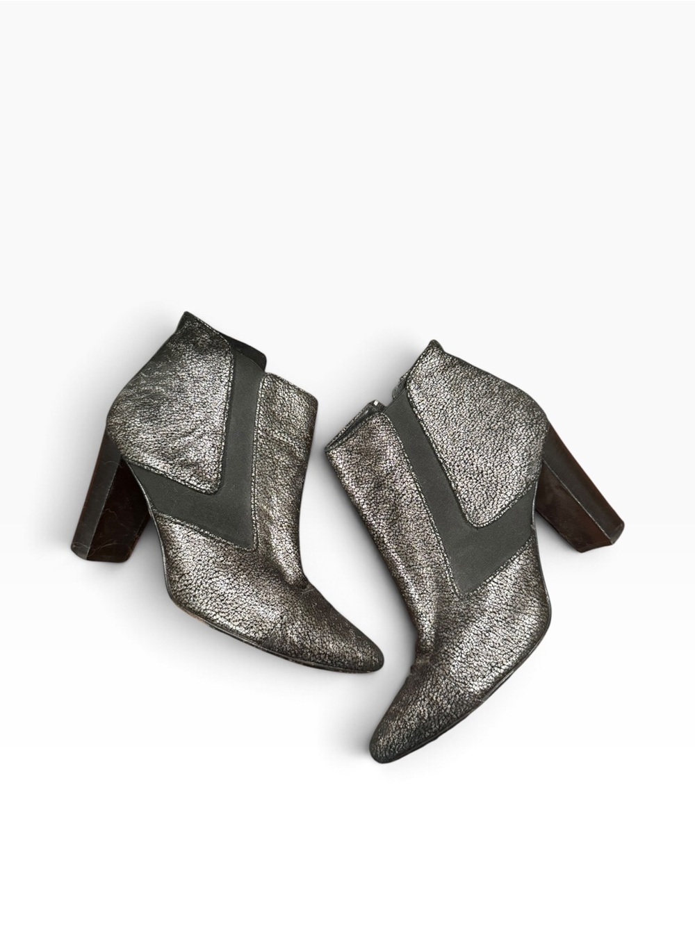 Donald J Pliner Metallic Leather Pointed Ankle Boots 9.5